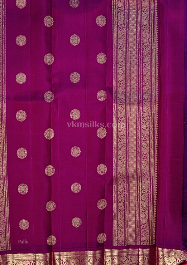 9 - 2026-09-05T111901.584 Sandal Kaakki with Purple Traditional Butta Kanjivaram Silk Saree