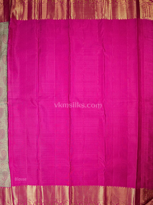 9 (21) Silver-grey pashmina body with magenta border