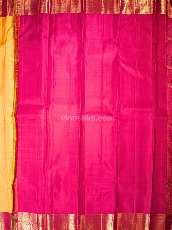 9 (24) Mustard yellow butta body with solid pink border