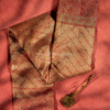 Antique gold/peach brocade body with red border