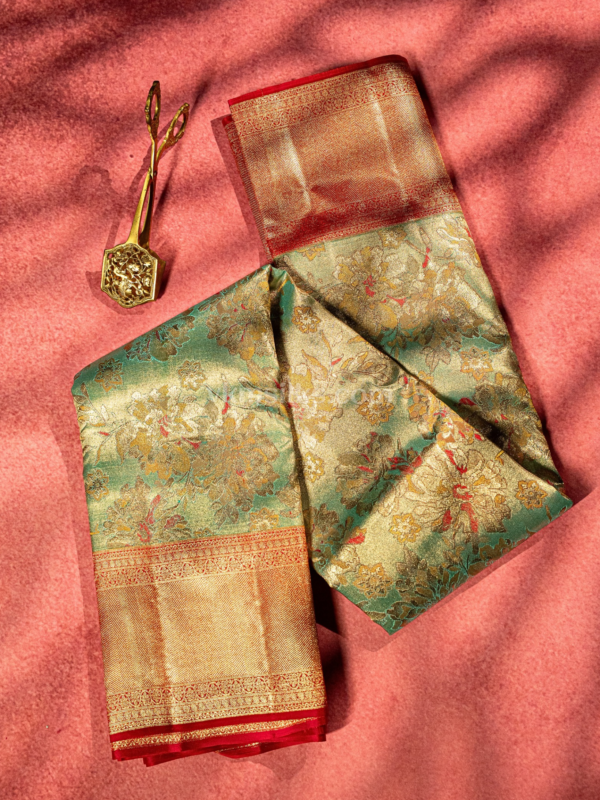 9 (39) Sea green tissue body with red and gold border