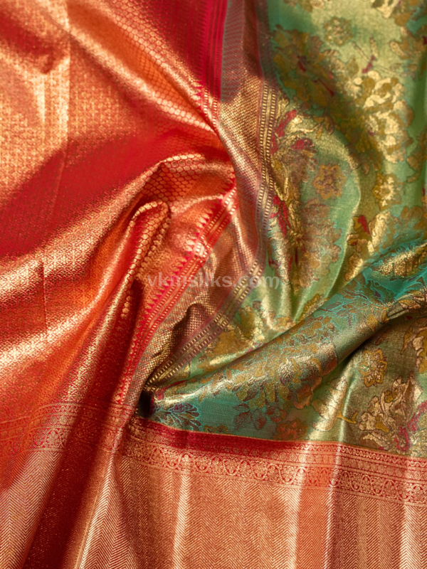 9 (40) Sea green tissue body with red and gold border