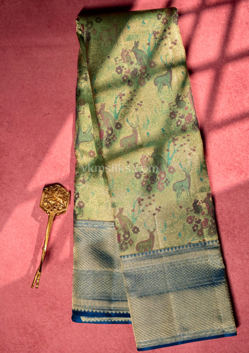 3D Deer rabbit figured minute perfectly detailed saree