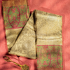 9 (43) Cream gold tissue body with magenta and green border