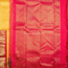Yellow rudhraksham mayil kattam body with lime green accents and pink border