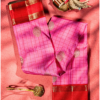 9 (65) Pink checks body with rettapet red border