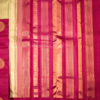 Green podi kattam and magenta chakram butta bordered pure kanjivaram